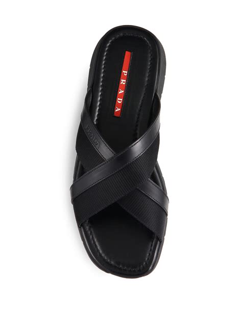 saks mens prada sandals|authentic Prada shoes.